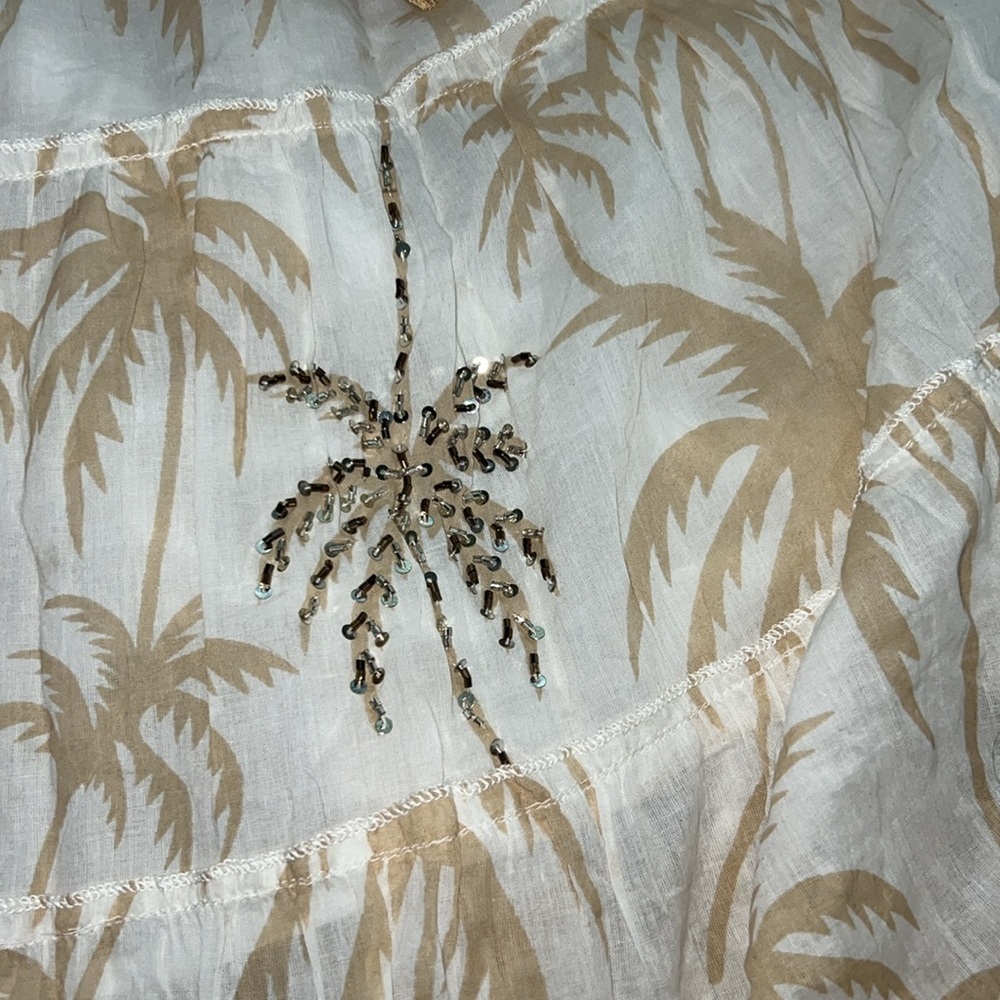 Barok Bohemian Palm Print Tiered Maxi Skirt NWT S/M Coastal Resort 100% Cotton - Picture 14 of 15